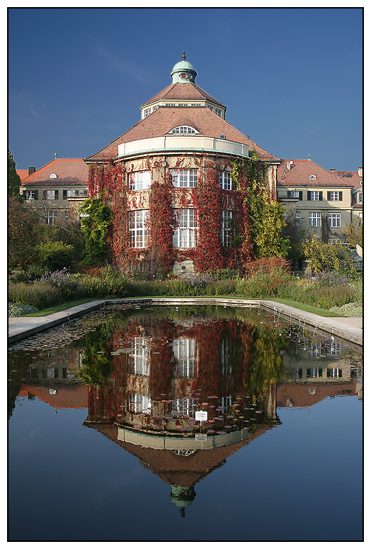Spiegelung eines Hauses